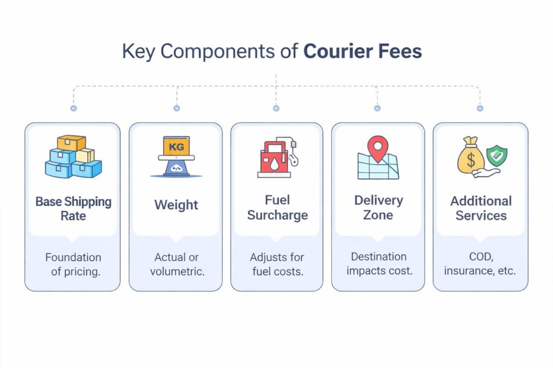 Key component of courier charges fee